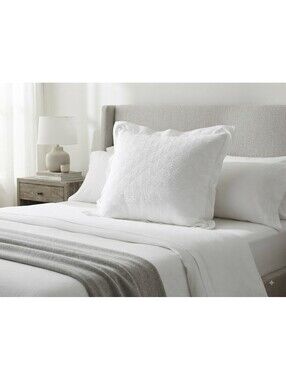 Fieldcrest Textured White Decorative Pillow – 28" x 28" Euro Pillow